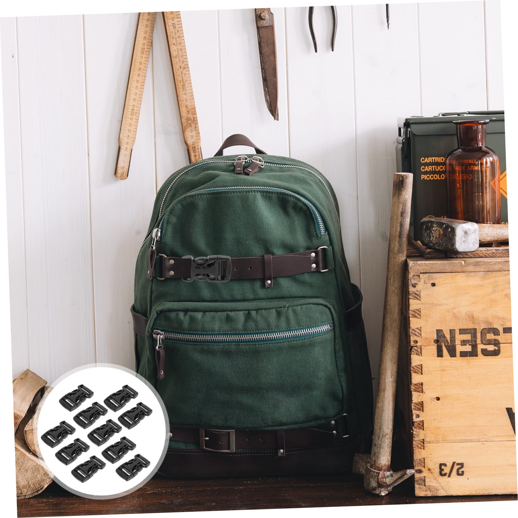 100 Pezzi Fibbie per Cintura da Viaggio in Abs Nero Design Creativo e Chiusura di Sicurezza Rimovibile, per Zaini, Valigie e Lavori Manuali Fai-da-te