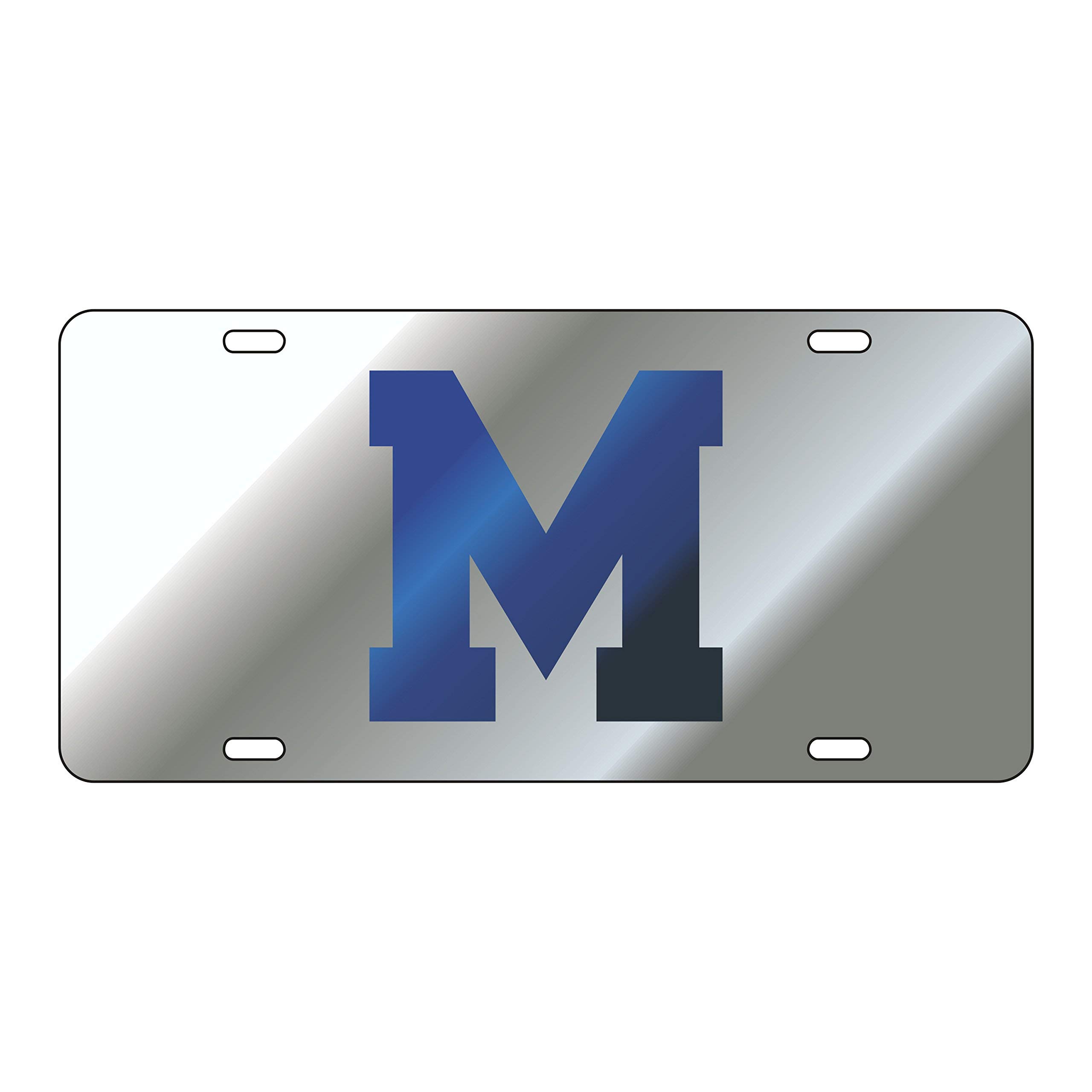 Craftique The University of Memphis Blue on Silver Laser Cut Inlaid Mirror Tag