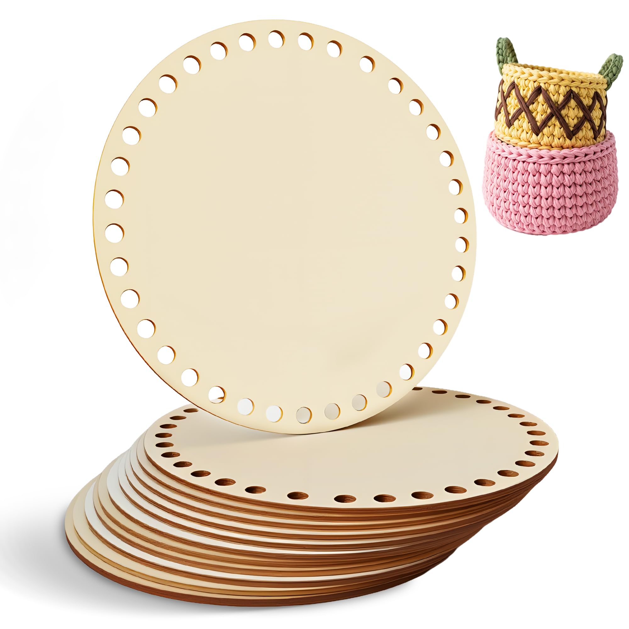 Ayzsdnh - 12 piezas de base de cesta de madera de 6 pulgadas para tejer a ganchillo, kit de tejido de cestas para manualidades, perfecto para proyectos de cestas hechas a mano.