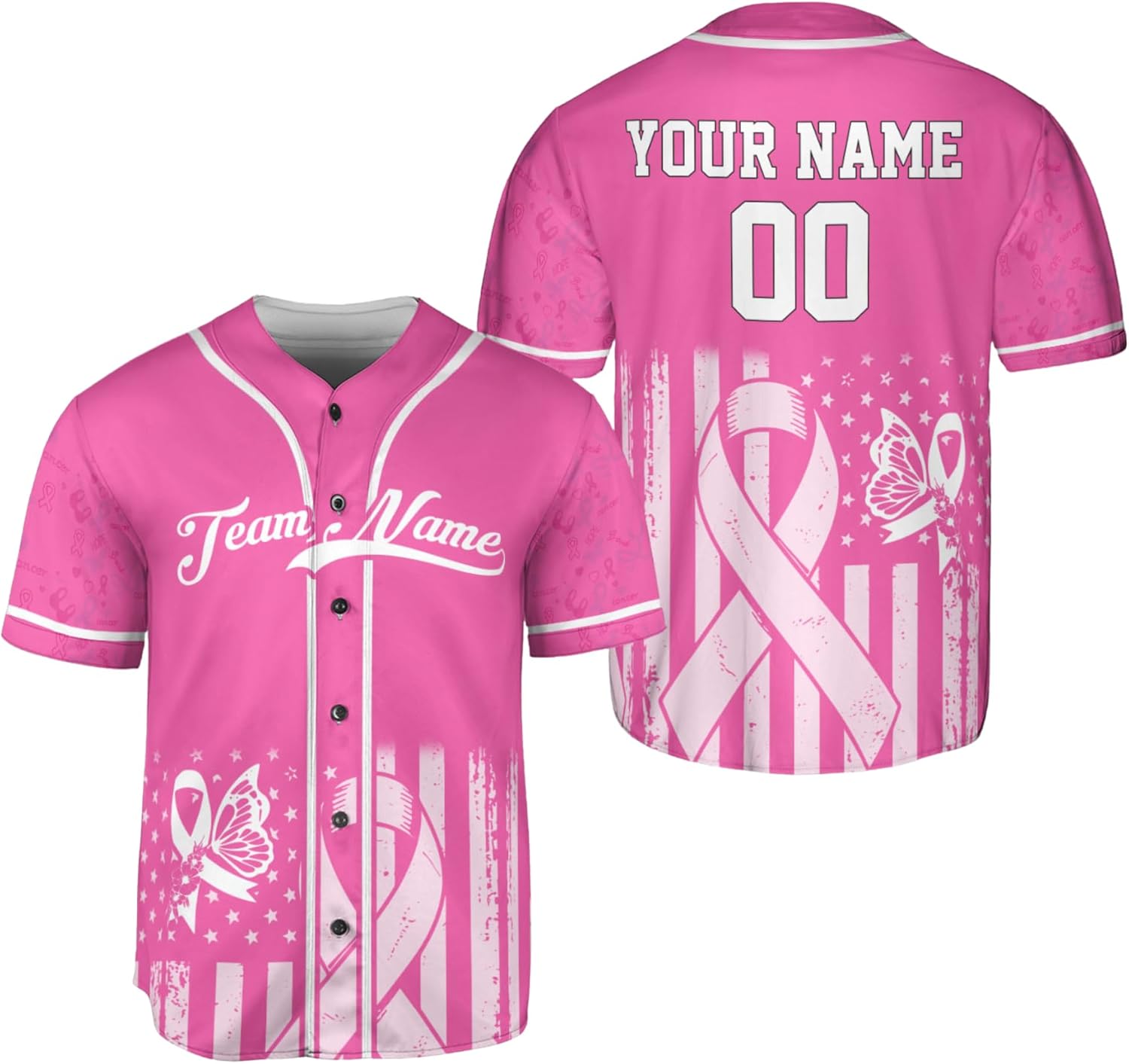 Personalized Breast Cancer Awareness Baseball Jersey, Breast Cancer Tshirts Shirt, Breast Cancer Shirts for Women