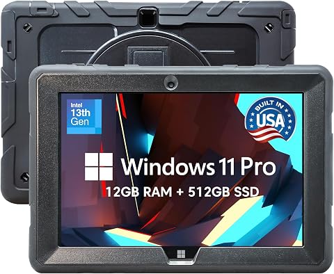 Fusion5 10.1” Windows 11 Professional Rugged Tablet PC - 12GB RAM, 512GB SSD,...
