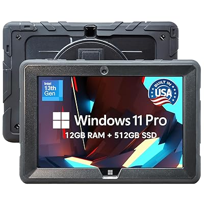 Fusion5 Built in USA 10.1” Windows 11 Professional Rugged Tablet PC - 12GB RAM, 512GB SSD, Intel 13th Gen, Full HD Windows Tablet Computer, HDMI, USB C - 2 Year Full Warranty with Accidental Damage