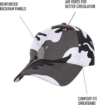 Rothco Supreme Camo Low Profile Cap Adjustable Rugged Outdoor Baseball Hat