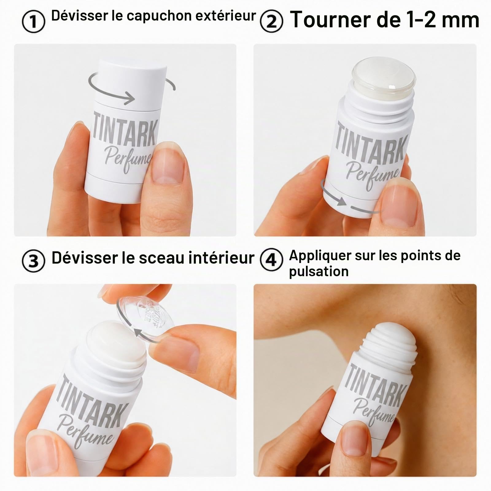 Tintark Bâton de parfum solide, parfums de voyage portables pour femmes, parfums longue durée, inspirés du parfum YSL LIBRE, ingrédients naturels et sûrs (08 Mandarine Flora)