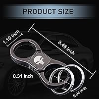 Vista 2 de gunhunt Paquete de 1 llavero de calavera, llavero con 2 llaveros y llavero desmontable de aleación de zinc de liberación rápida (negro)