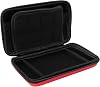 キャリングケース、8ゲームスロットインナーポケット付きハードシェルトラベル保護ケース、New 3DS XL、Super Edition、New 2DS XL、3DS XL、GPD 5.5インチゲームパッドタブレット用、防水PU、大容量バッグ 赤