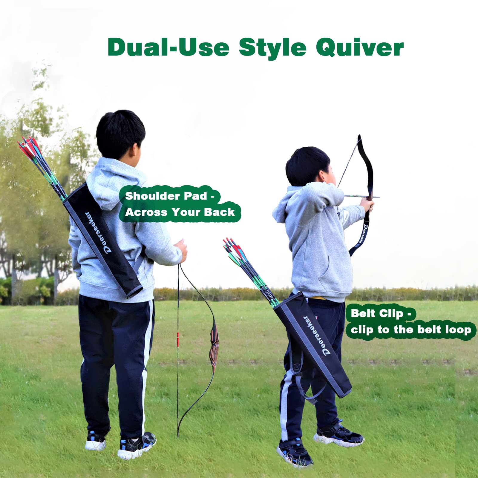 Deerseeker Archery Recurve Youth Bow Set & Arrows Handmade Wooden