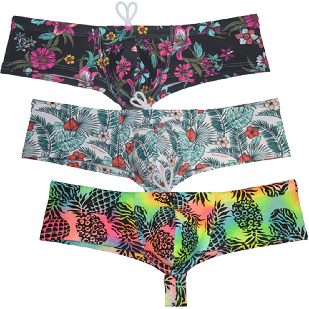 Mens Swimwear Skimpy Briefs Bikini Brazilian Cut Surf Shorts Board Cheeky Swim Trunks-image-12