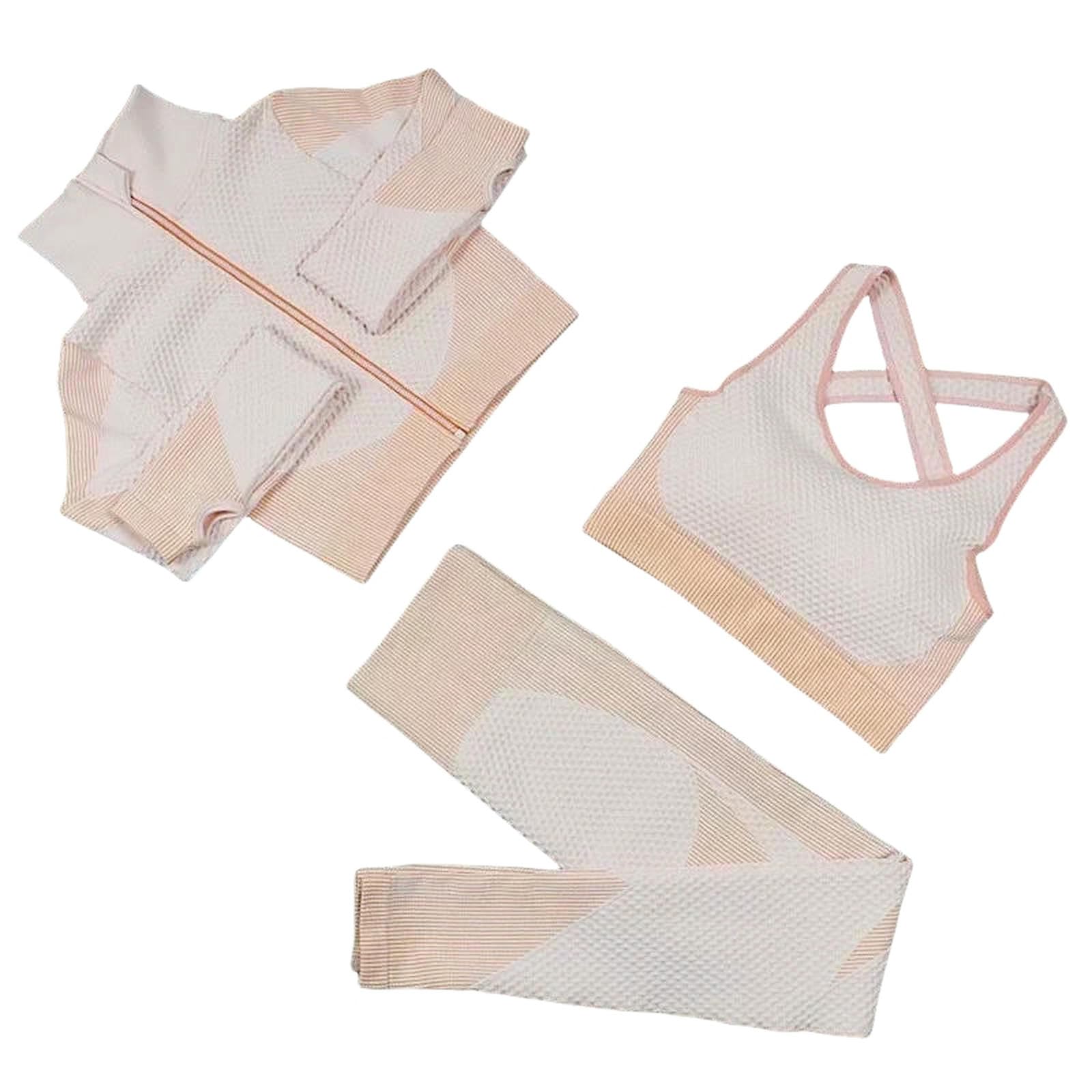Shapewear bezszwowy zestaw do jogi z długim rękawem, damski strój sportowy, do studia fitness, odzież do biegania, 3 sztuki