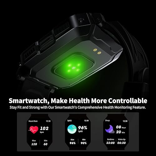 Miniatura 6 de Reloj inteligente resistente y militar con llamada Bluetooth impermeable de 5 ATM (respuesta  llamadas de marcado) asistente de inteligencia