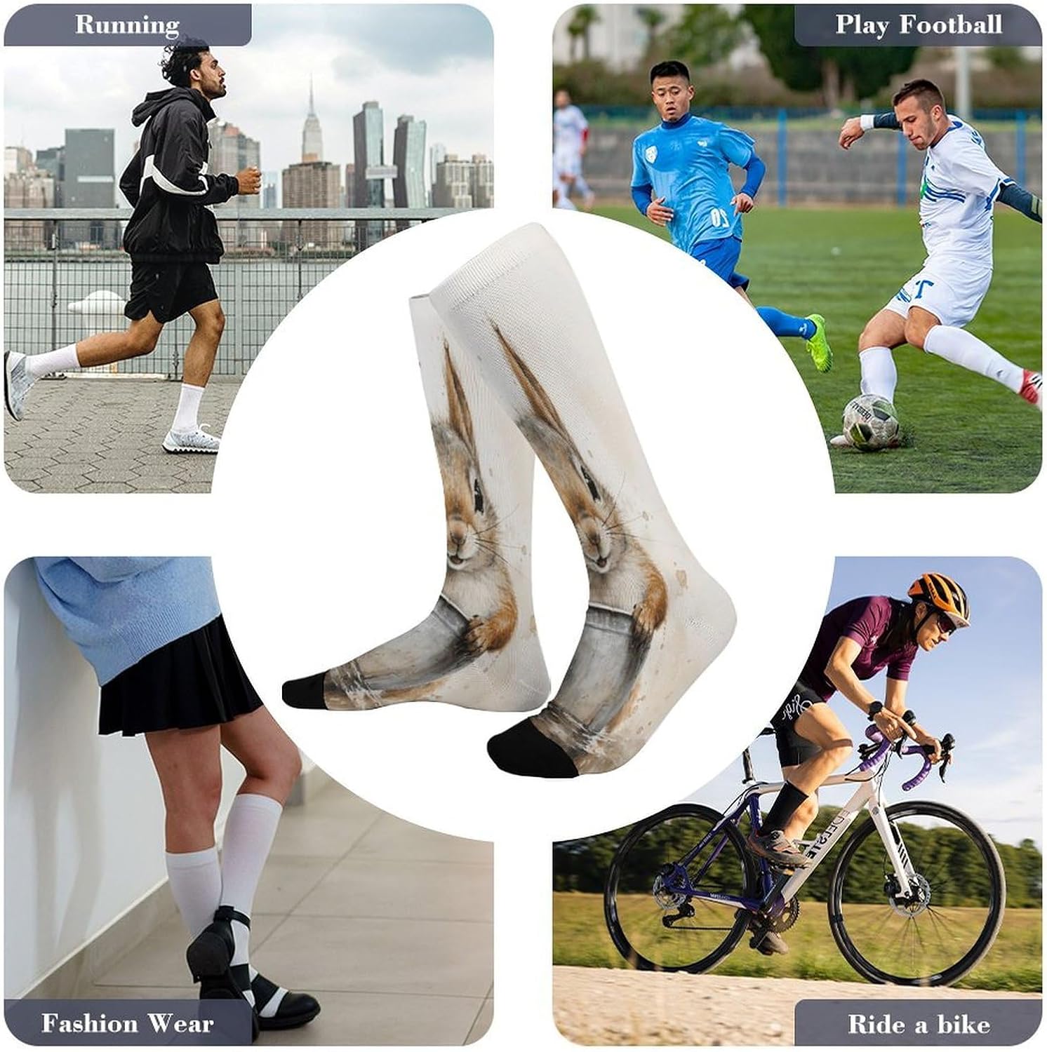 Bucket And Squirrel Crew Socks Calf Socks Athletic Crew Sock