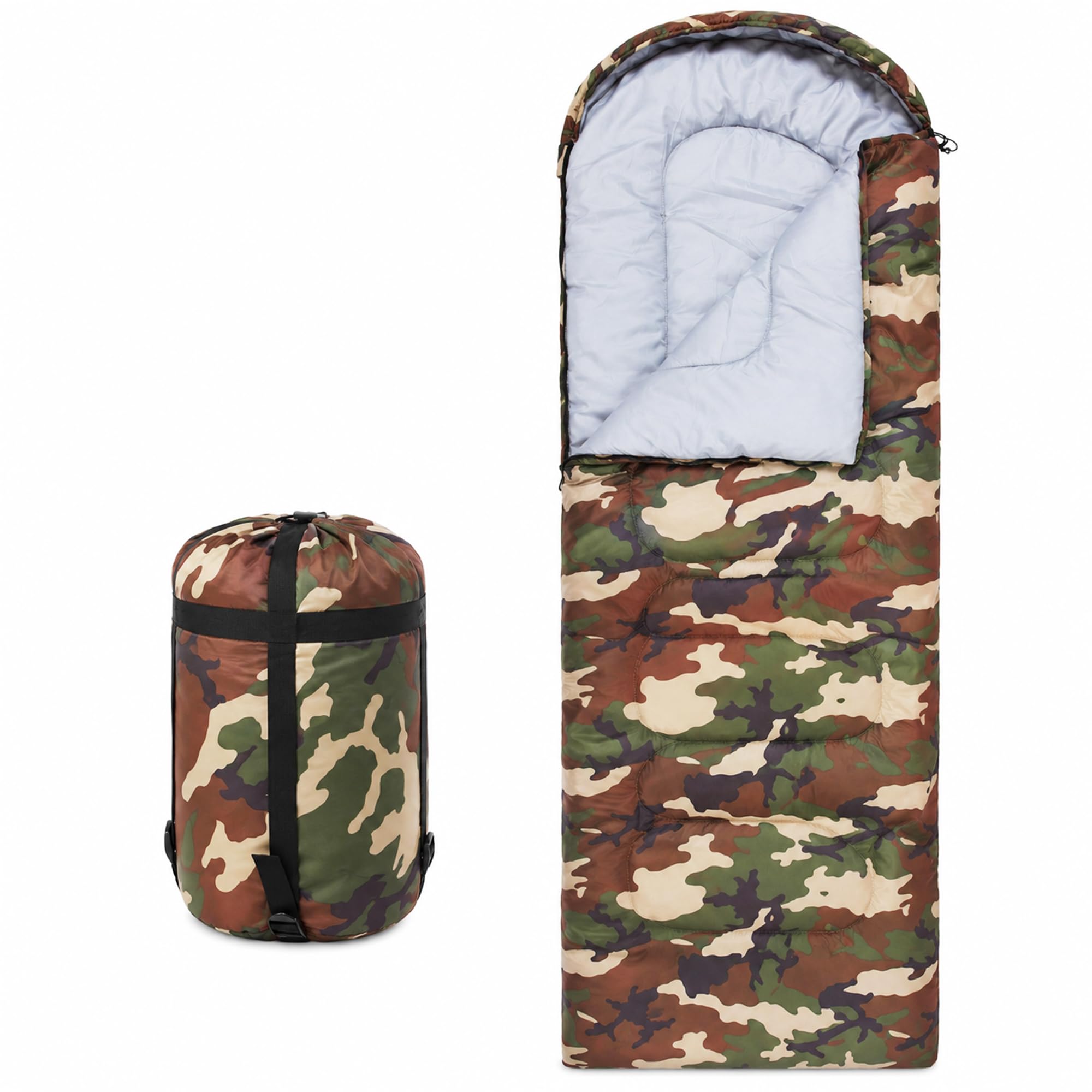 Retoo Schlafsack Outdoor bis 5 °C Schlafsack Erwachsene und Kinder 210cm Schlafsacke Winter, Schlafsäcke, Camping Sleeping Bag, Deckenschlafsack Winterschlafsack Leicht, Warm, Deckenschlafsäcke Sport & Freizeit