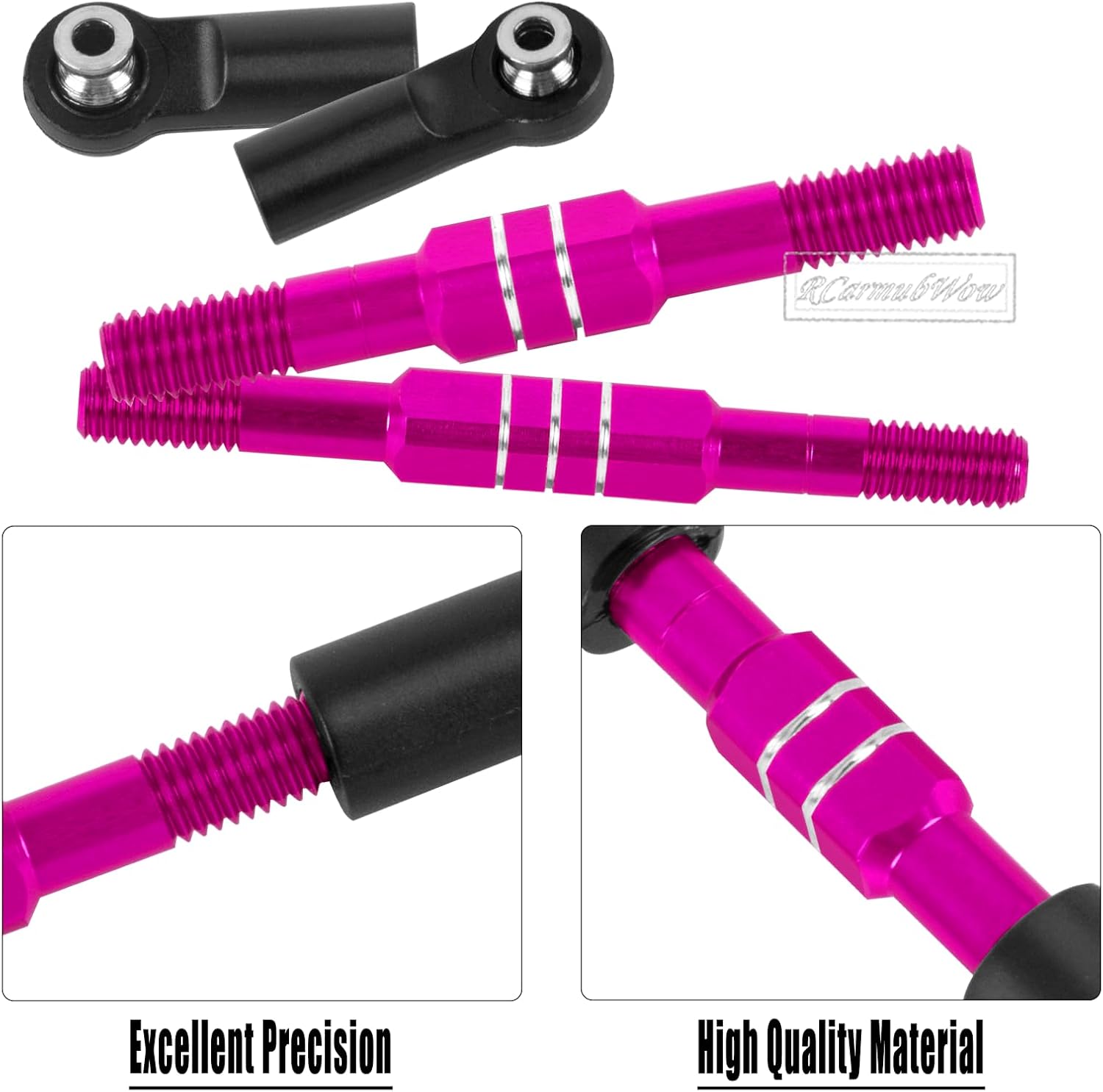 RC Upgrades Part for 1/10 ECX 2WD Series RC Car,Alloy Adjustable Turnbuckles Camber Links,Suspension Arms,Left Right Caster Blocks,Front Steering Block,Rear Stub Axle Carriers,Pink