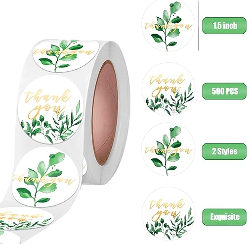 Miniatura 2 de 500 calcomanías de agradecimiento en rollo de 1.5 pulgadas para embalaje, sellos de sobres de pequeñas empresas para papel de regalo (estilo D)