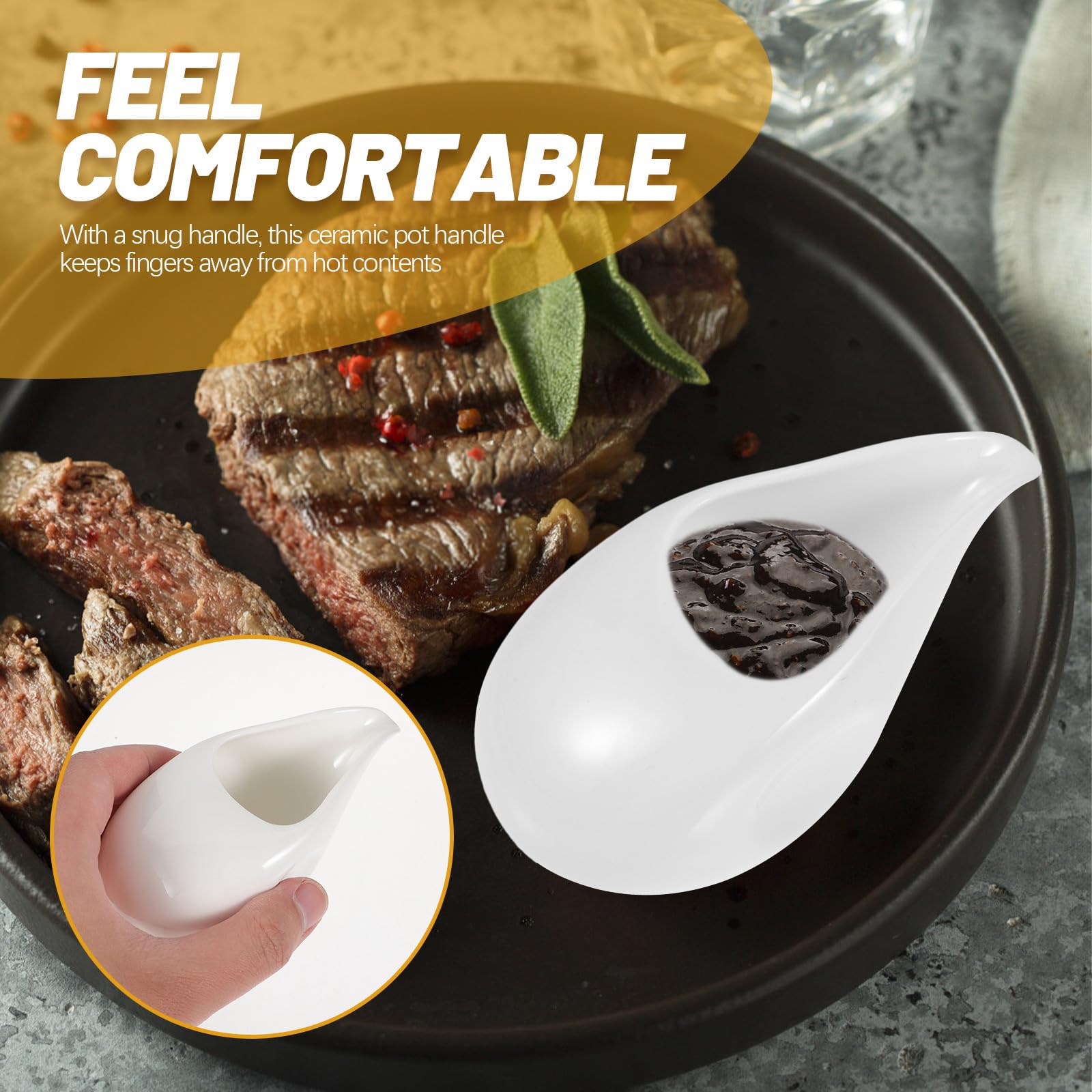 Jarra de Salsa para Mesa de Cerámica 100 Ml, Taza Dispensadora Multifuncional para Leche, Salsa y Condimentos, Diseño Compacto Adecuado para Hogar, Cafetería y Restaurante