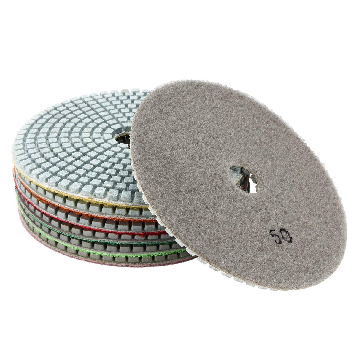 7 discos de lijado de diamante de grano 50-3000 para mármol, hormigón, granito, vidrio