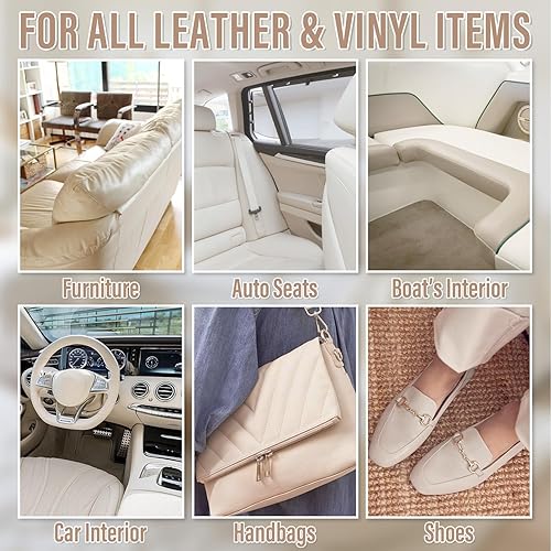 Miniatura 5 de Kit de reparación de cuero blanco para muebles, asientos de automóvil, sofá, chaqueta y bolso, gel de pintura de reparación de cuero sintético para