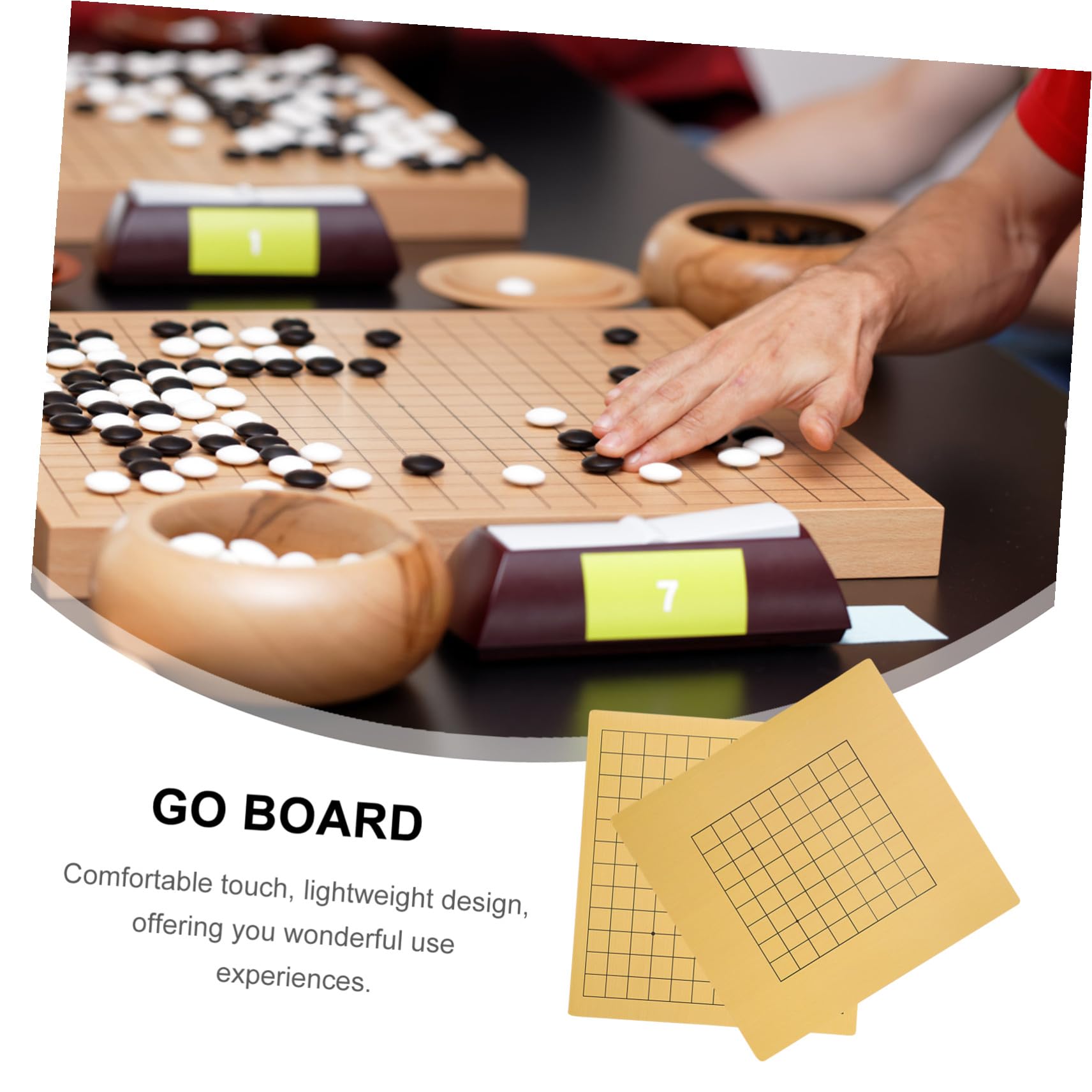 Plateau de Go en Bois Pliable Double Face Stable, Lot de 2 Pièces, Planches de Jeu pour Garçon et Filles, pour Voyages et Jeux de Société