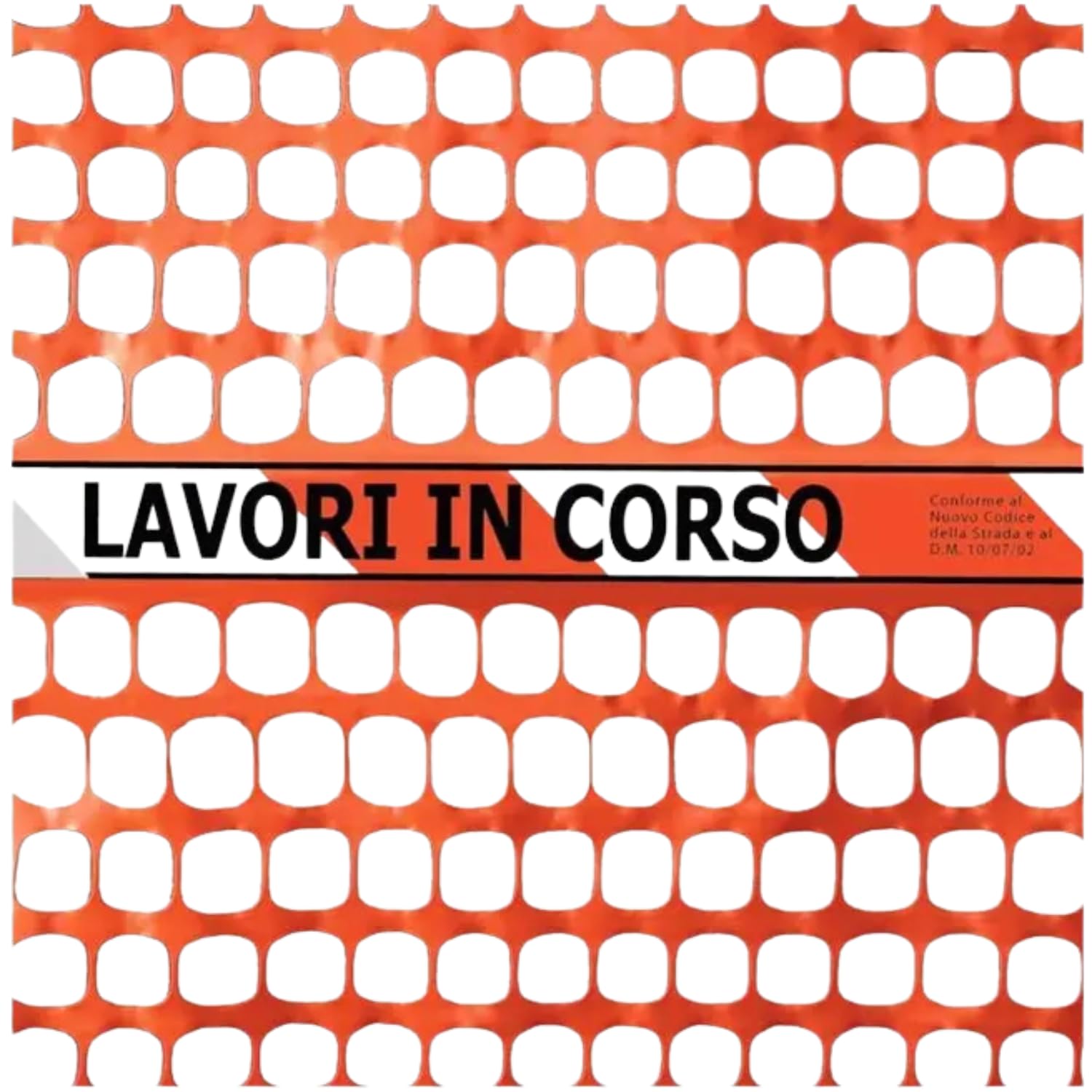FERRIGROUP Rete Arancio da Cantiere 1,80x50 m, Made in Italy – Rete Plastificata 180 g/m² con Banda “Lavori in Corso” – Recinzione Temporanea (1.80x50 m)