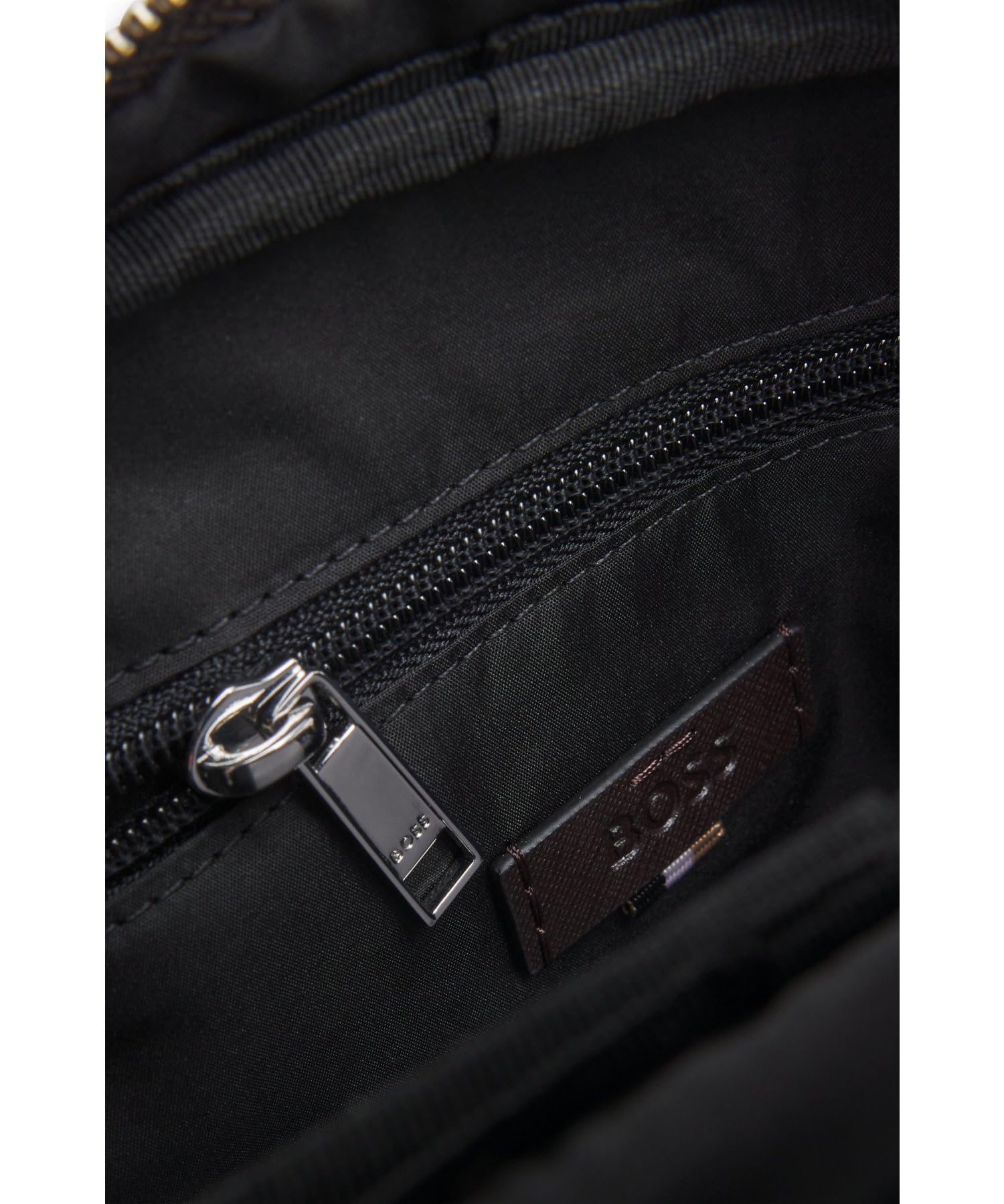 BOSS Zair NS Zip Reporter - Bolso para hombre con rayas y logotipo, marrón oscuro, 3545 Kubikzentimeter