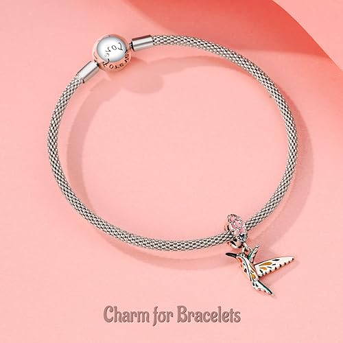 Miniatura 4 de Annmors 925 Sterling Silver Charms, Animal Flower Plant Nature Bead Dangle Spring Pendant for Women Easter St. Patrick Holiday Jewelry Gift