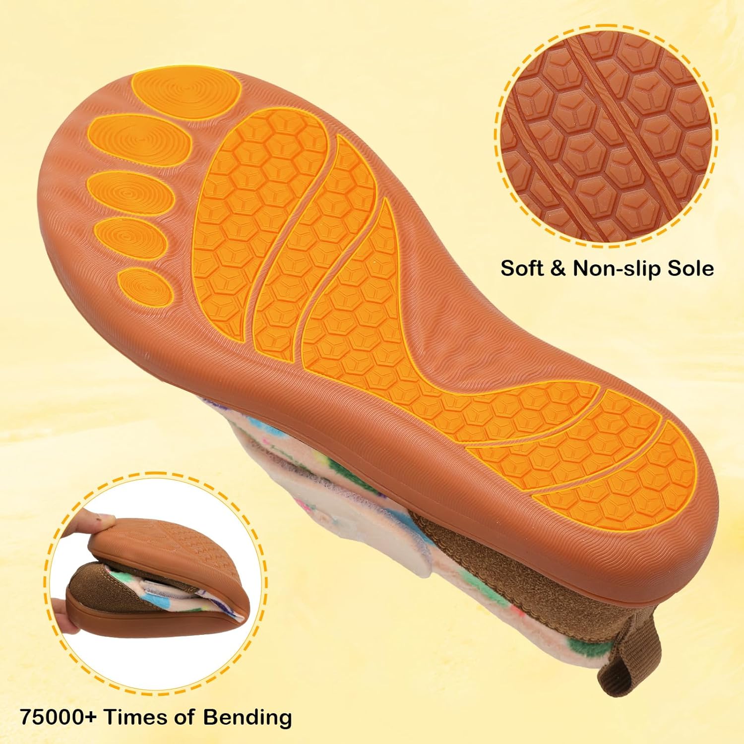 L-RUN Womens Slippers Wide Toe Box Barefoot Diabetic Shoes Women Ladies Winter House Shoes for Indoor and Outdoor - Image 6