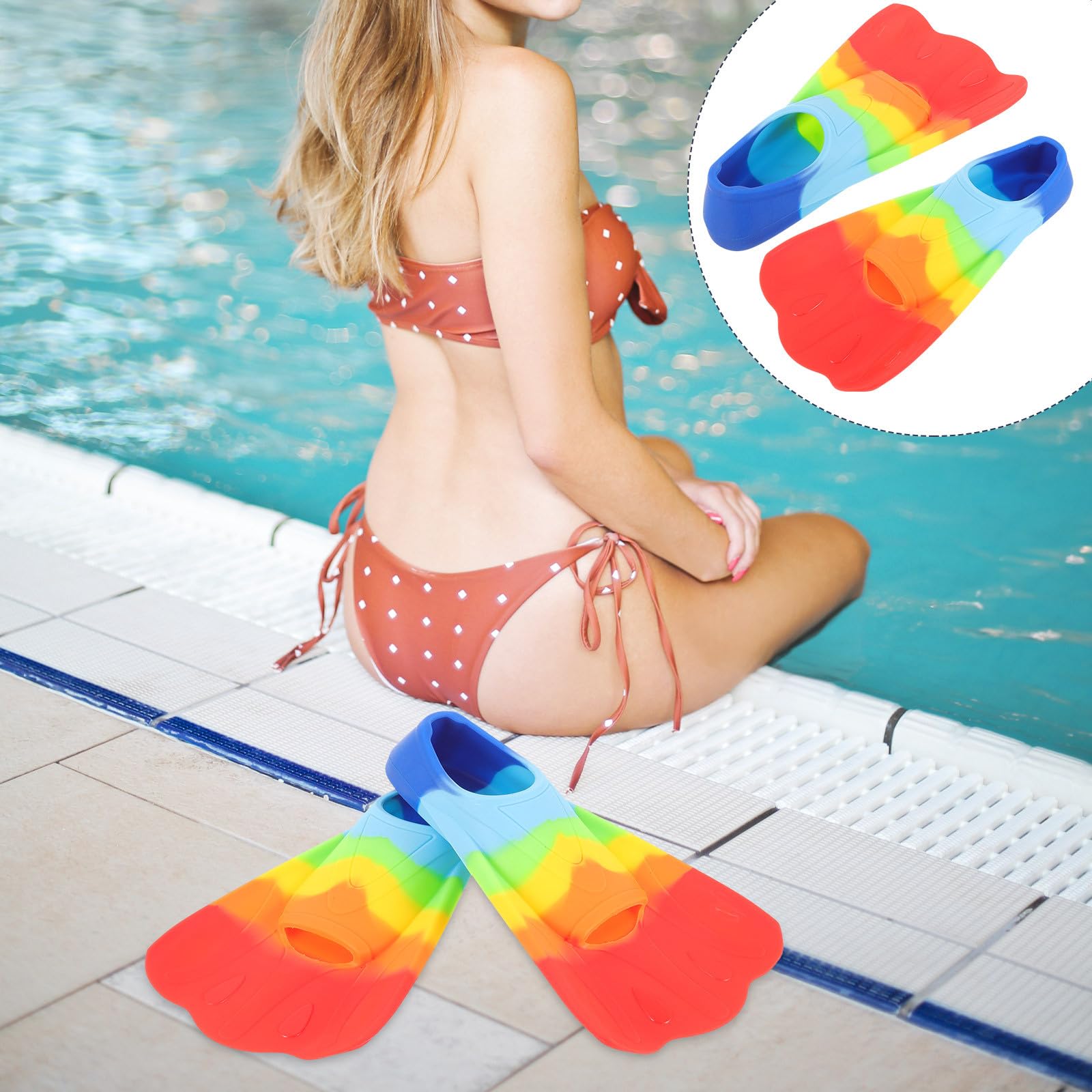 Toyvian Palmes de Natation en Silicone Légère et Flexible Confortables et Sûres Modèle Xxs27-29 pour Garçon et Filles Débutants pour l'enseignement Plongée