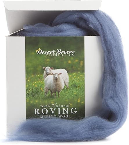 Vista 16 de Desert Breeze Distributing – 100% lana merino natural Roving, lana para hilar, hilo de tapiz, fieltro de aguja, fieltro húmedo, hilado grande, 19