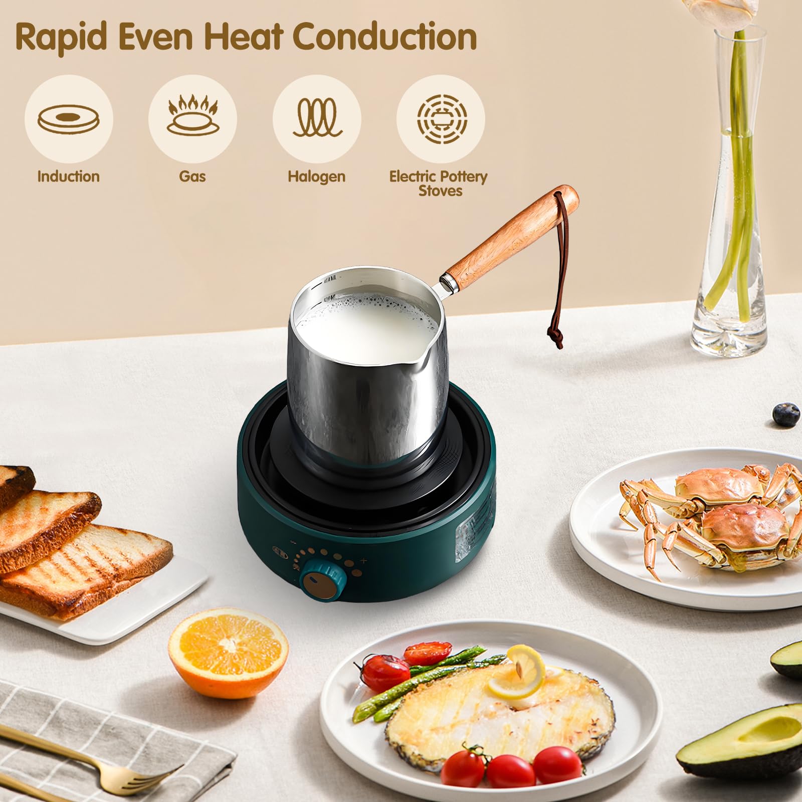 Pentola Scalda Burro In Acciaio Inossidabile - 450ml, Per Sciogliere Cioccolato E Latte