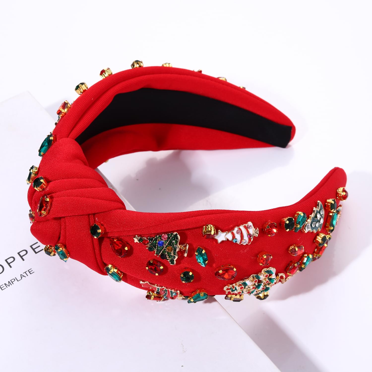 MOLOCH Christmas Headband for Women Christmas Tree Bow Snowflake Knotted Headband Jeweled Crystal Xmas Head Band Xmas Decorations Gifts - Image 2