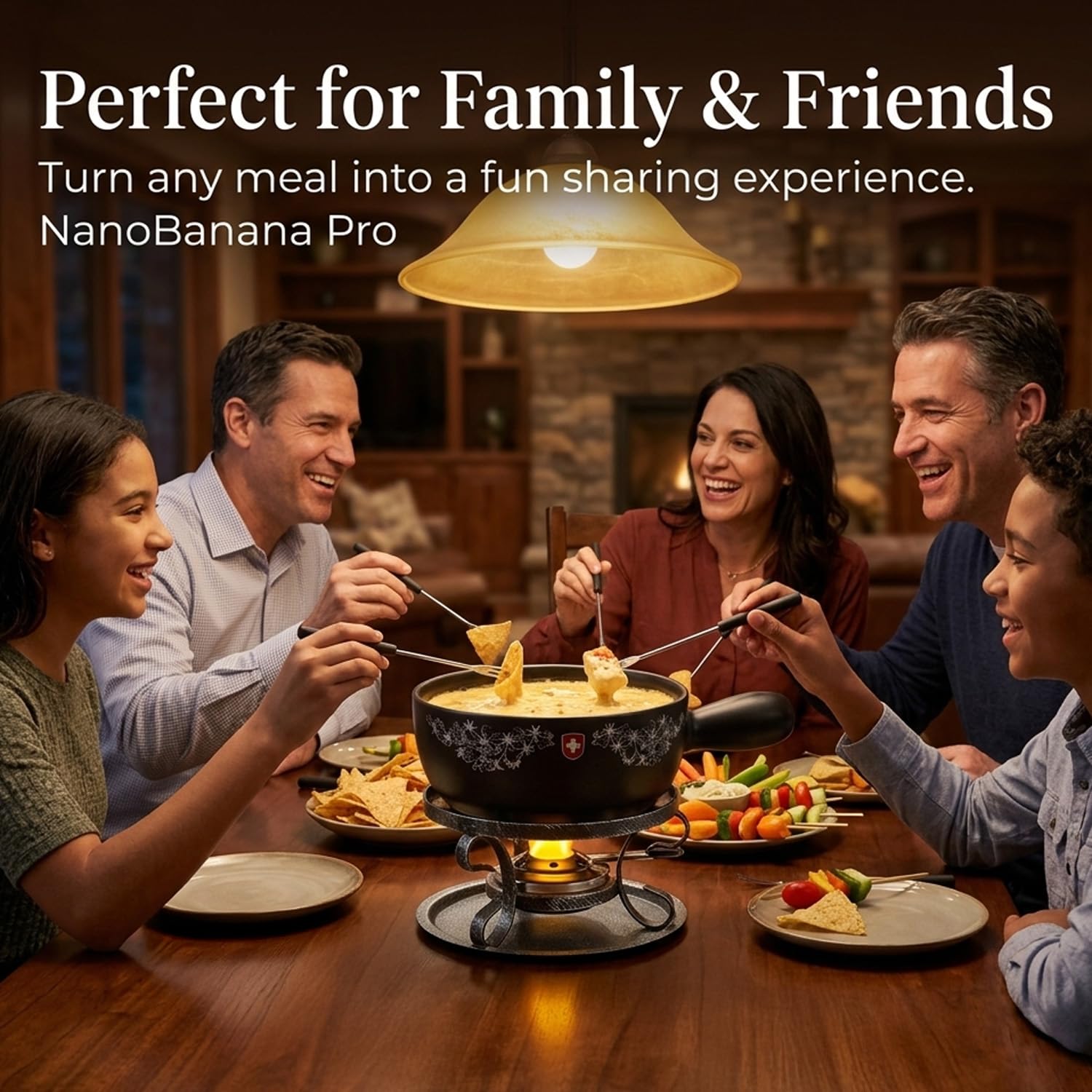 Artestia Cheese & Chocolate Fondue Pot Set, 2.1 Quart Ceramic Swiss Design Fondue Set for 6 with Burner & Forks, Stove Top Safe, Perfect for Party, Family Gathering & Gift - 5