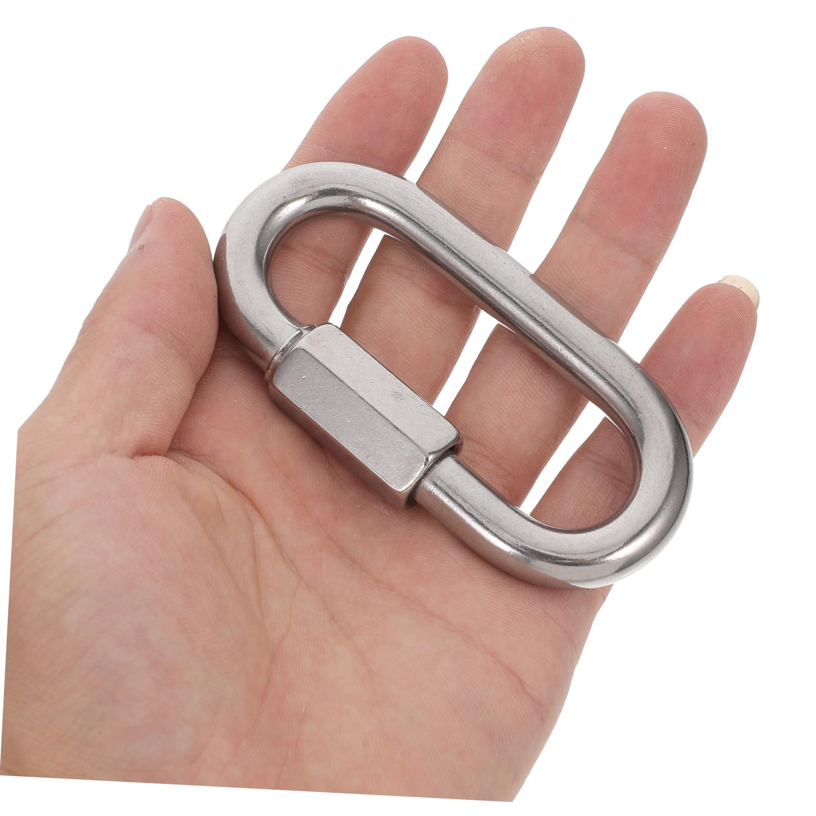 Cabilock 10piezas Hebilla De Eslabón De Cadena Inoxidable Conector De Mosquetón Rápido Para Carga Forma Ovalada Hamaca Cadena Colgante Alta Resistencia Hebillas De Seguridad