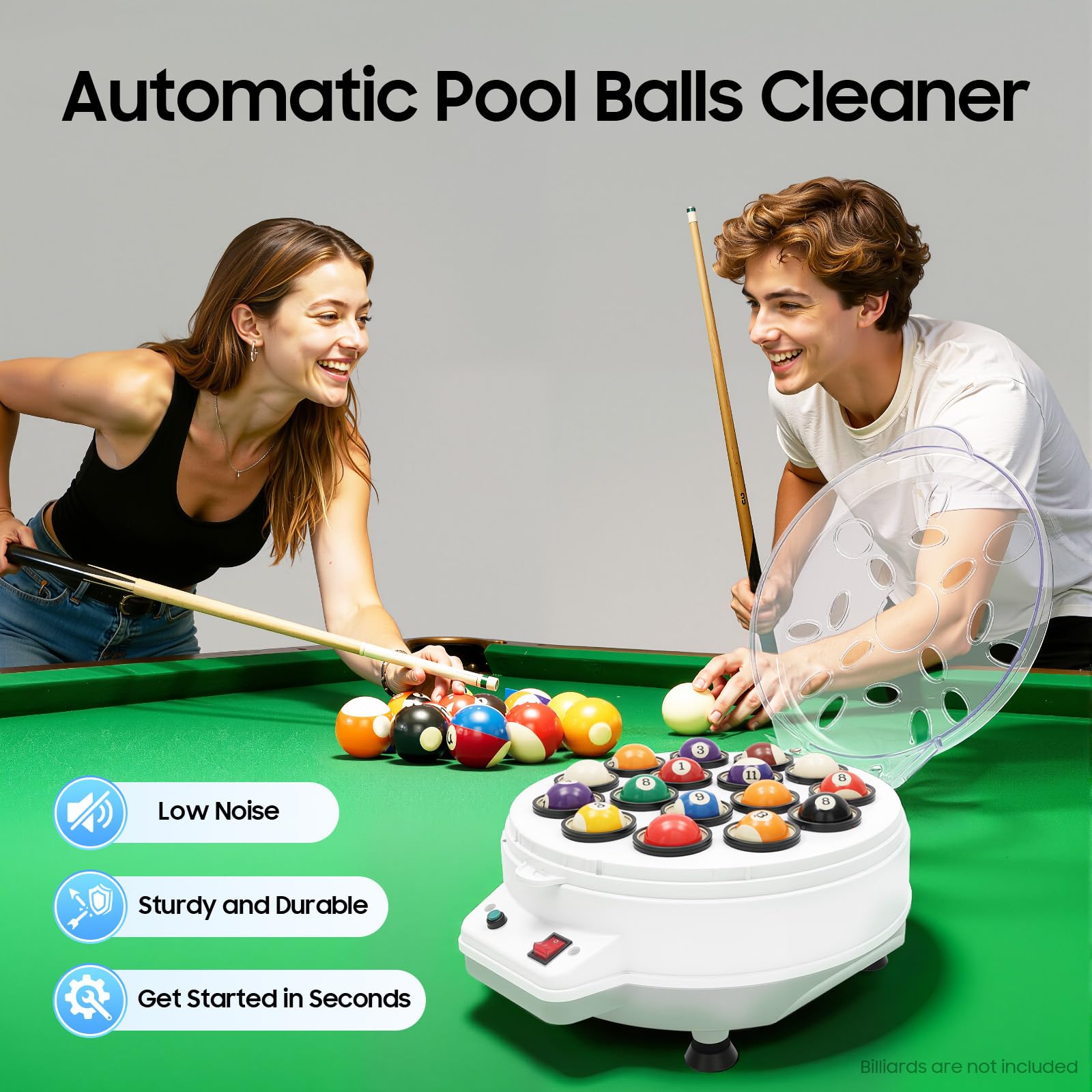 Polisseuse de boules de billard, nettoyeur automatique de balles de piscine, nettoyeur de balles de piscine pour 16 balles