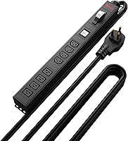 Vista 3 de Protección contra sobretensiones, medido, PDU de montaje en rack, entrada básica 220v/50a, entrada L6-50P, (4-C13 y 4C19), tomas de corriente