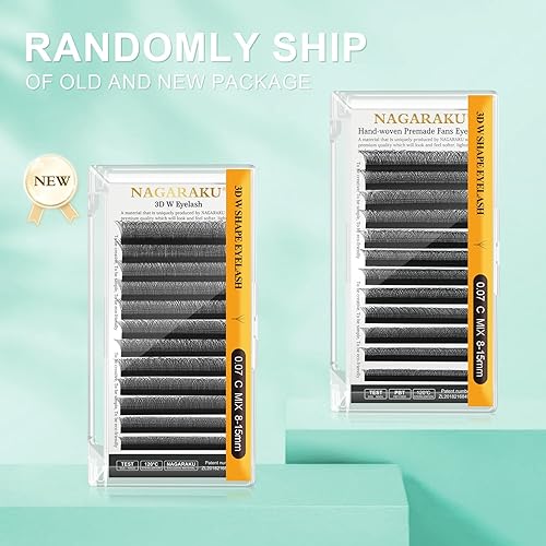 Miniatura 9 de NAGARAKU Extensiones de pestañas en forma de W 5D, volumen suave natural, 0.003 in, rizo D, 0.315-0.591 in, mezcla de abanicos prefabricados, visón