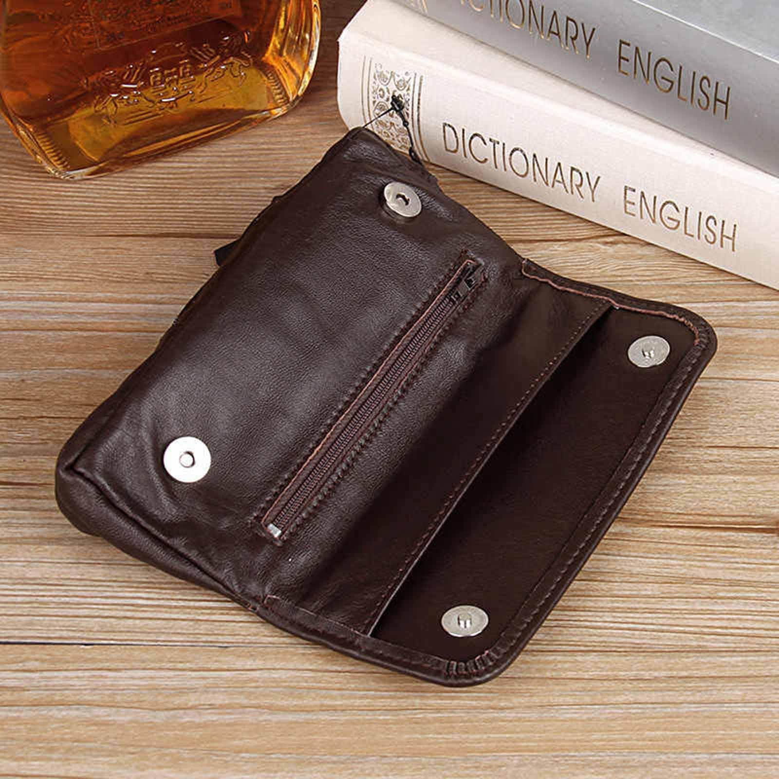 Astuccio per Tabacco, Borsa Porta Tabacco da Pipa Portatile Fatta a Mano in Pelle for Singola, Ideale for Natale, Festa del papà e Regali for Uomo