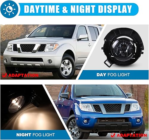 Miniatura 23 de CPW Luces antiniebla compatibles con Nissan Pathfinder 2005 2006 2007 2008 2009 2010 2011 2012 [Frontier 2005-2009] Luces antiniebla de conducción