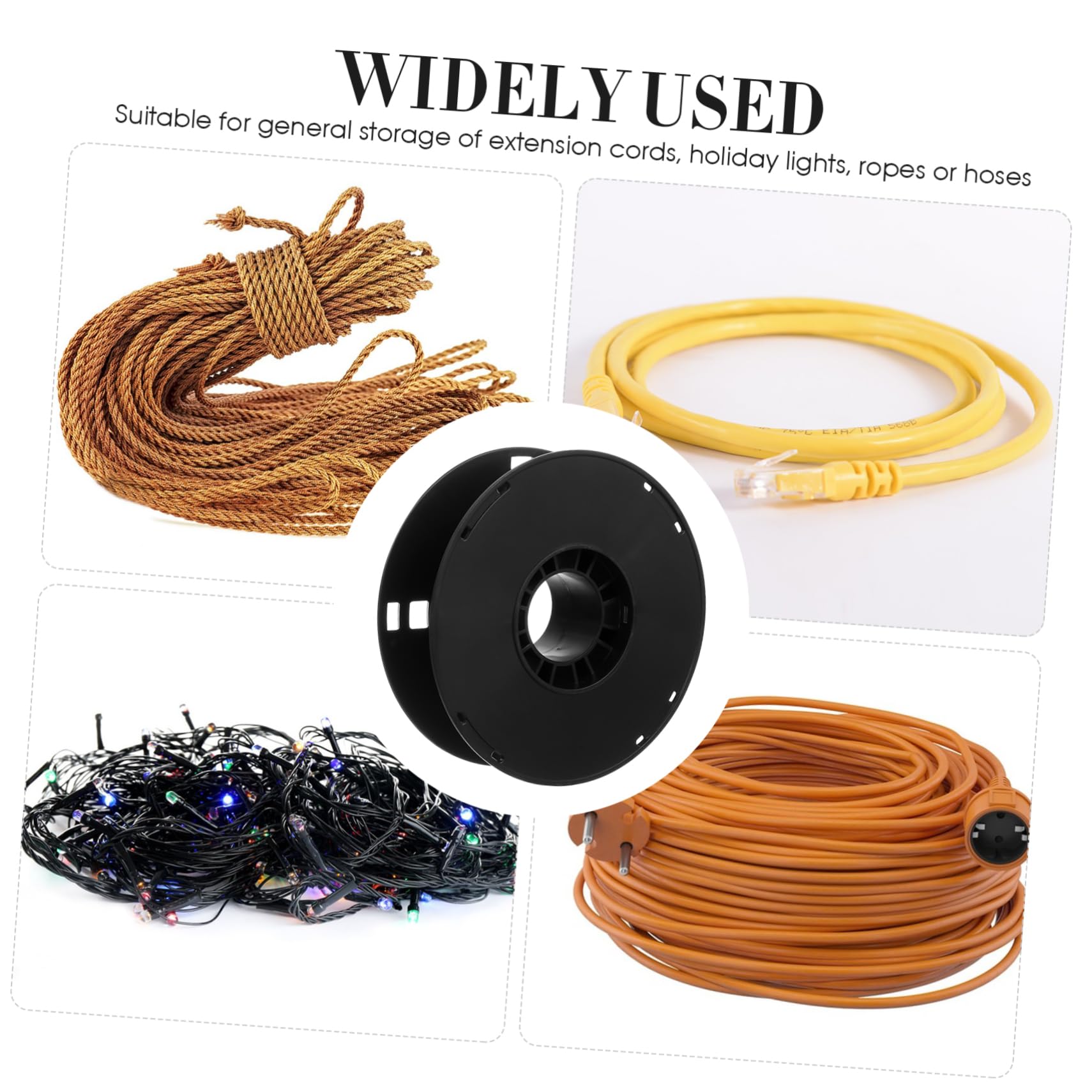 Mipcase Plastic Cord Storage Reel Organizer Lightweight Tidy Reel for Extension Cords Cables for Camping Caravan Motorhome Design