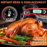 Thermomètre de viande lecture instantanée, TEUMI Thermomètre alimentaire numérique avec double prode [1 Produit filaire] & Alarme, Thermomètre de cuisine pour four BBQ Fumeurs de gril, Thermomètres à vin