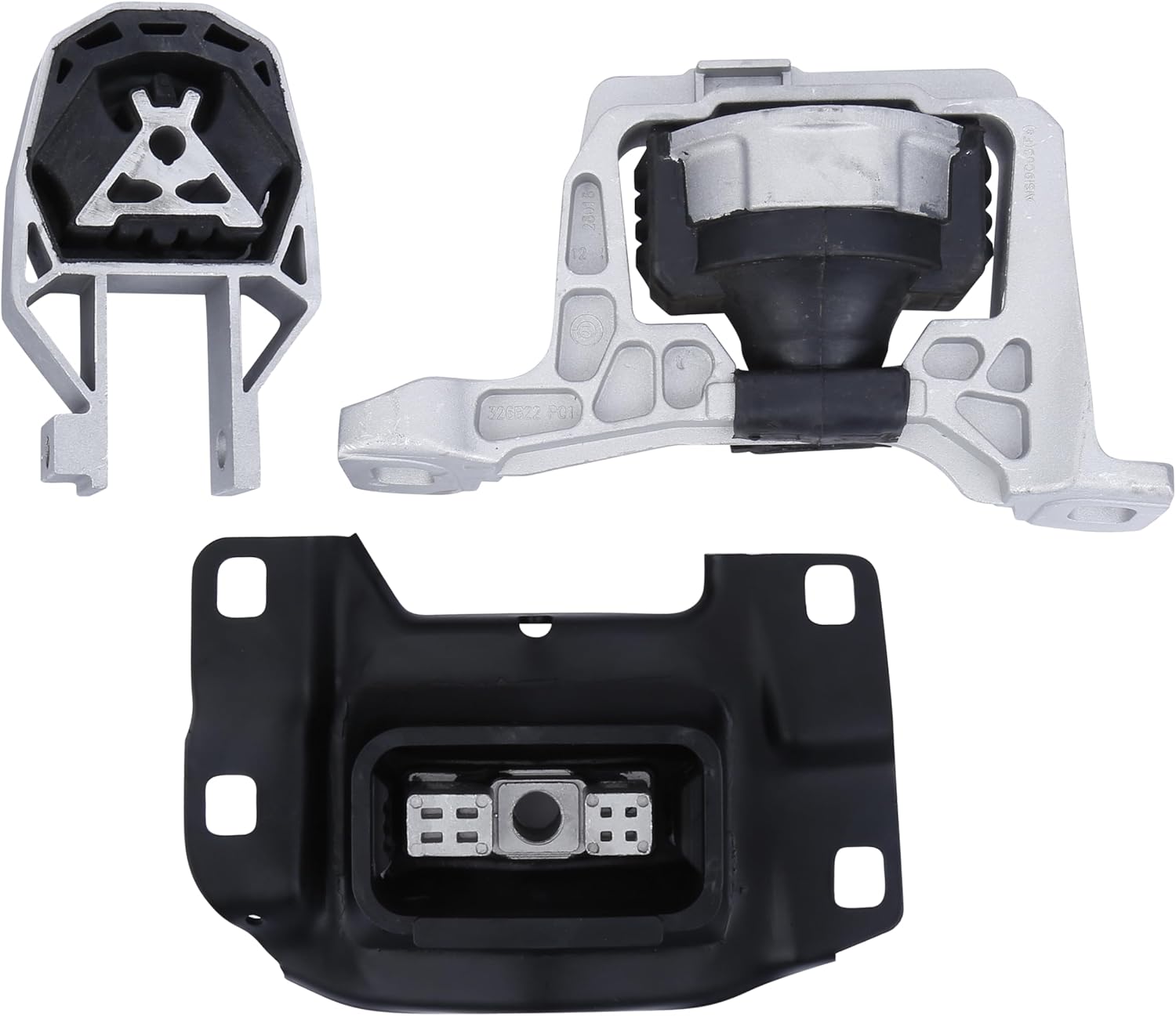 Engine and Transmission Mount (3PS). Fit for 2012-2018 Focus L4 2.0L. Replaces Part # A5646 AV6Z6038A A5520 CV6Z6068A A5612 AV6Z6068A., Black