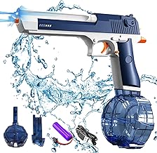 Wasserpistole für Kinder,Elektrische Wasserpistole für Erwachsene und Kinder,Wasserpistole Elektrisch,mit LED-Licht,Wasserpistole Spielzeug für Kinder,32ft Reichweite,für Sommer,Strandparty
