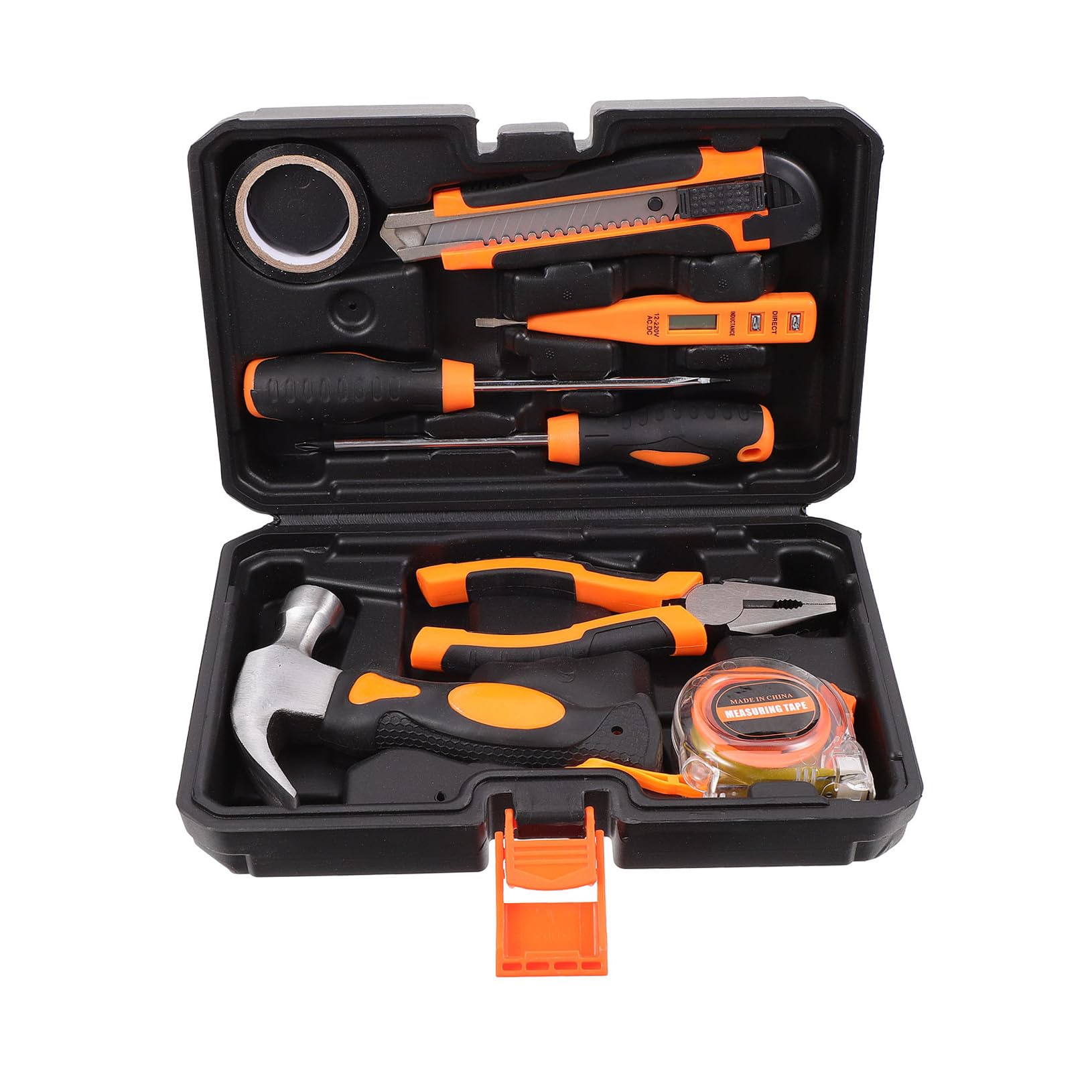 Veemoon Kit de Herramientas Manuales para Reparaciones del Hogar de 8 Piezas con Caja Organizadora, Material Abs y Acero al Carbono, Adecuado para Proyectos de Bricolaje en Casa