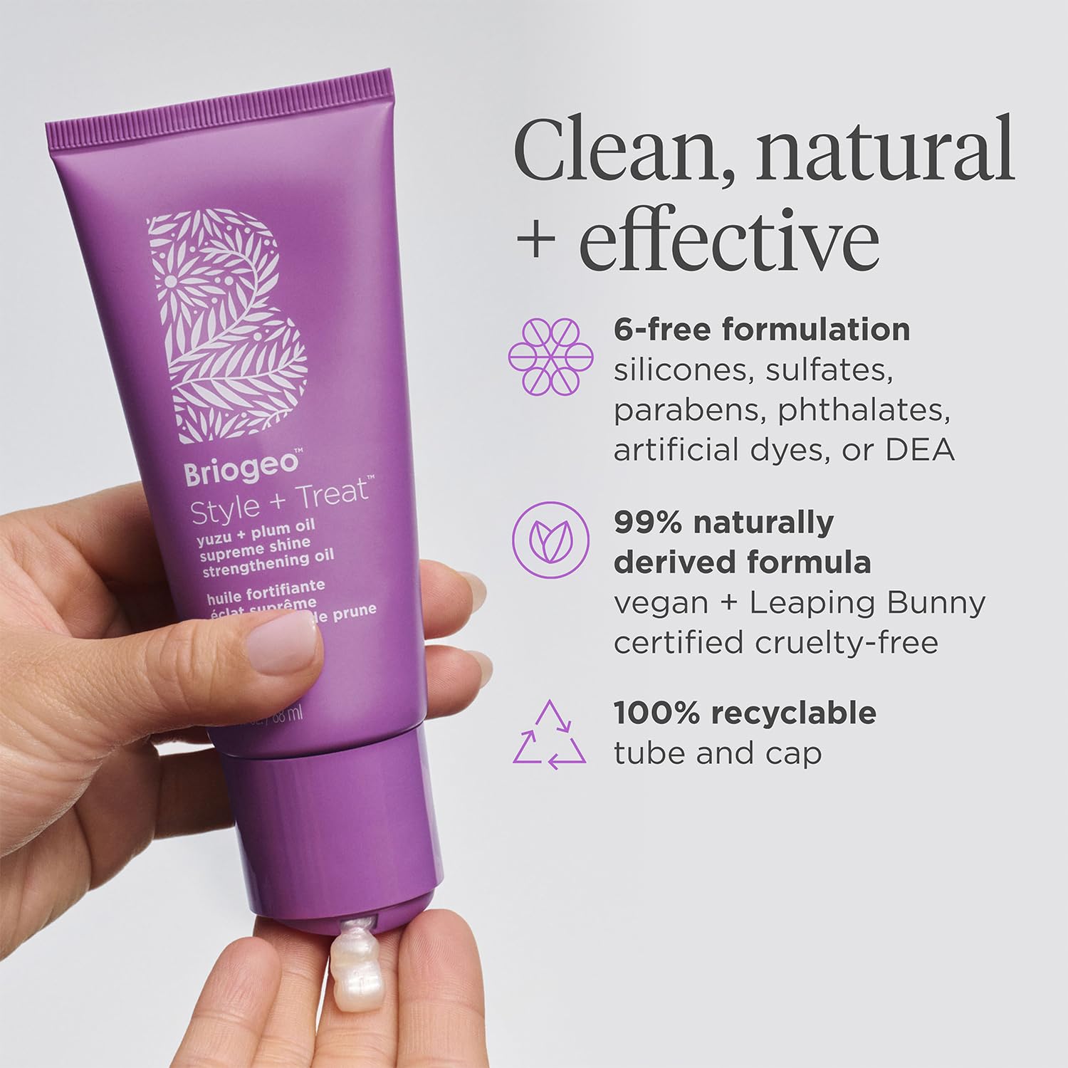 Briogeo Style + Treat Yuzu + Plum Supreme Shine Strengthening Oil – Silicone-Free Styling Oil for Shine, Moisture, and Strength – Curly & Coily Hair – Clean, Vegan Hair Oil – 3 fl oz - Image 12