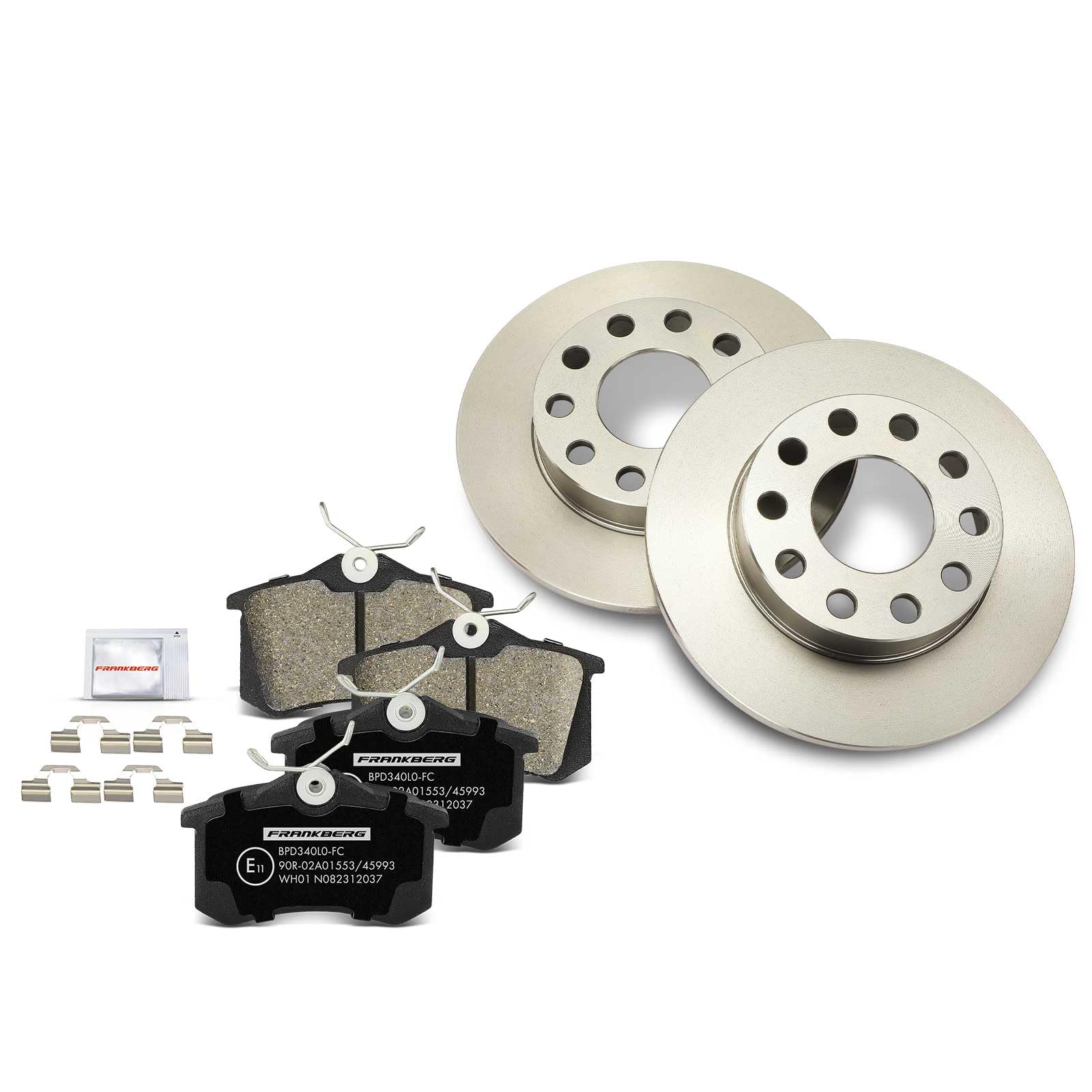 Frankberg Set freni incl. 2x Dischi Freno + 4x Pastiglie dei Freni Posteriore Compatibile con A4 8E2 A4 Avant 8E5 Exeo ST 3R5 A4 Avant 8ED Replace# 1J0698451C, 1J0698451B