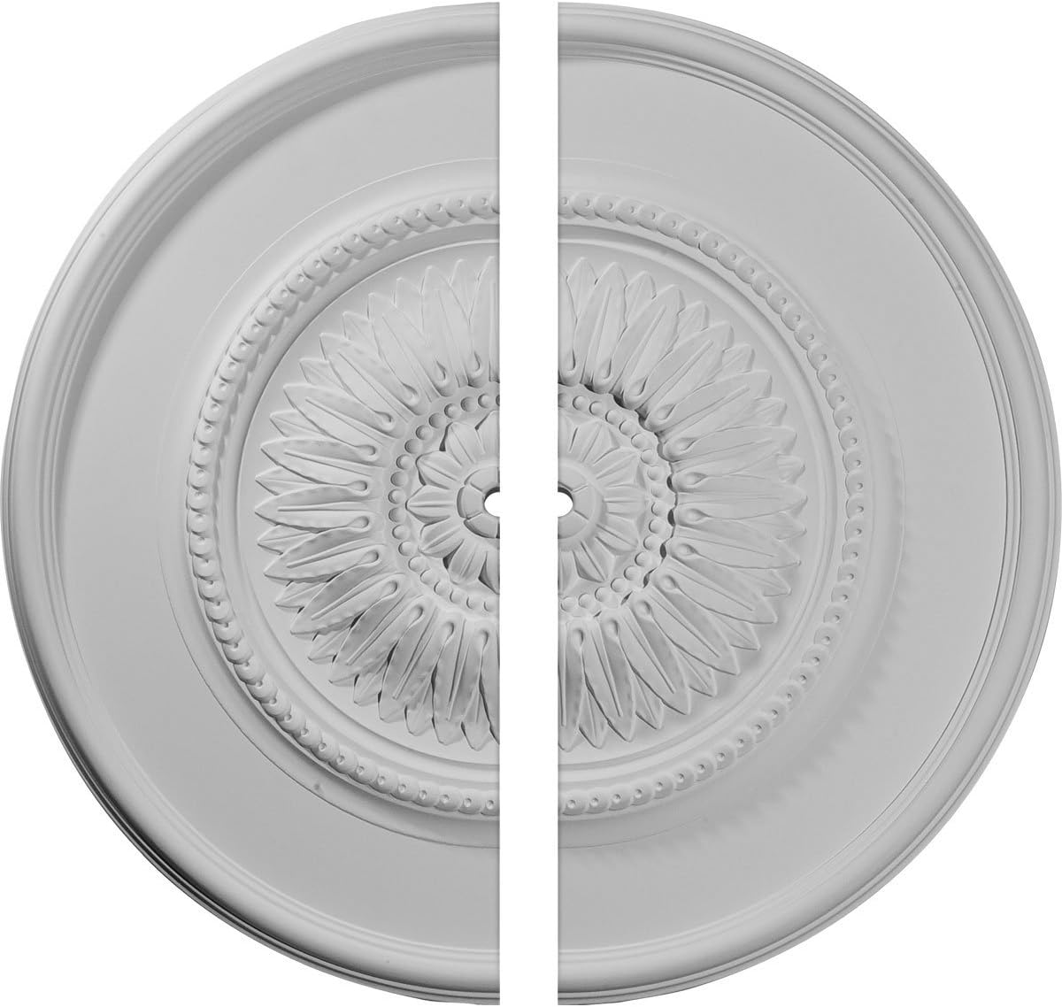 Ekena Millwork CM29WG2-01000 29 3/4"OD x 1"ID x 1 1/2"P Wigan Ceiling Medallion, Fits Canopies up to 1", 2 Piece