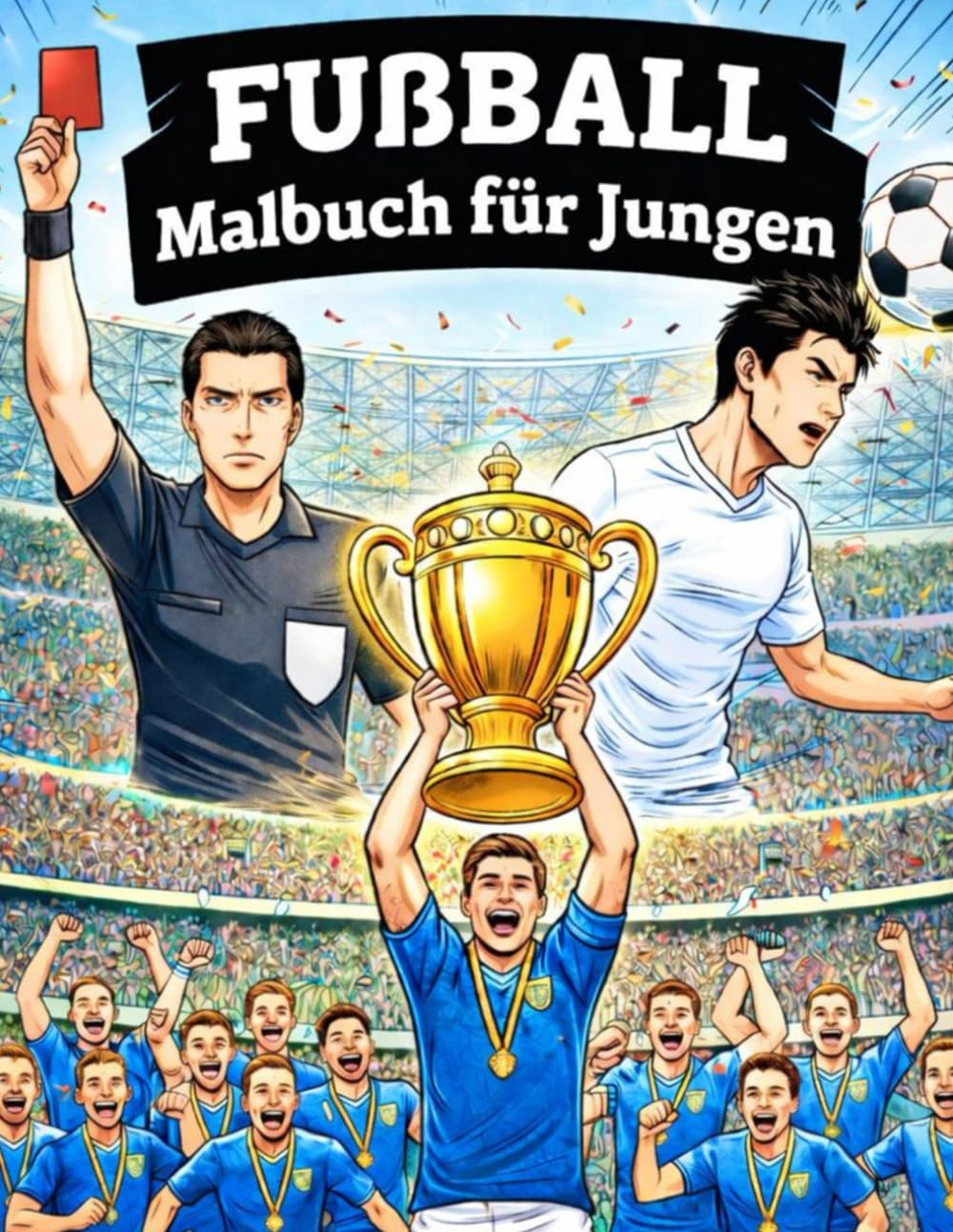 Fußball Malbuch für Jungen: Ausmalbilder Fußball Labyrinthe Quiz und Punkt zu Punkt