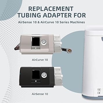Replacement Tubing Adapter for AirSense 10 & AirCurve 10, with Silicone Gasket & 5 ft Silicone Tubing, Compatible with Cleaner and Sanitizer Machines