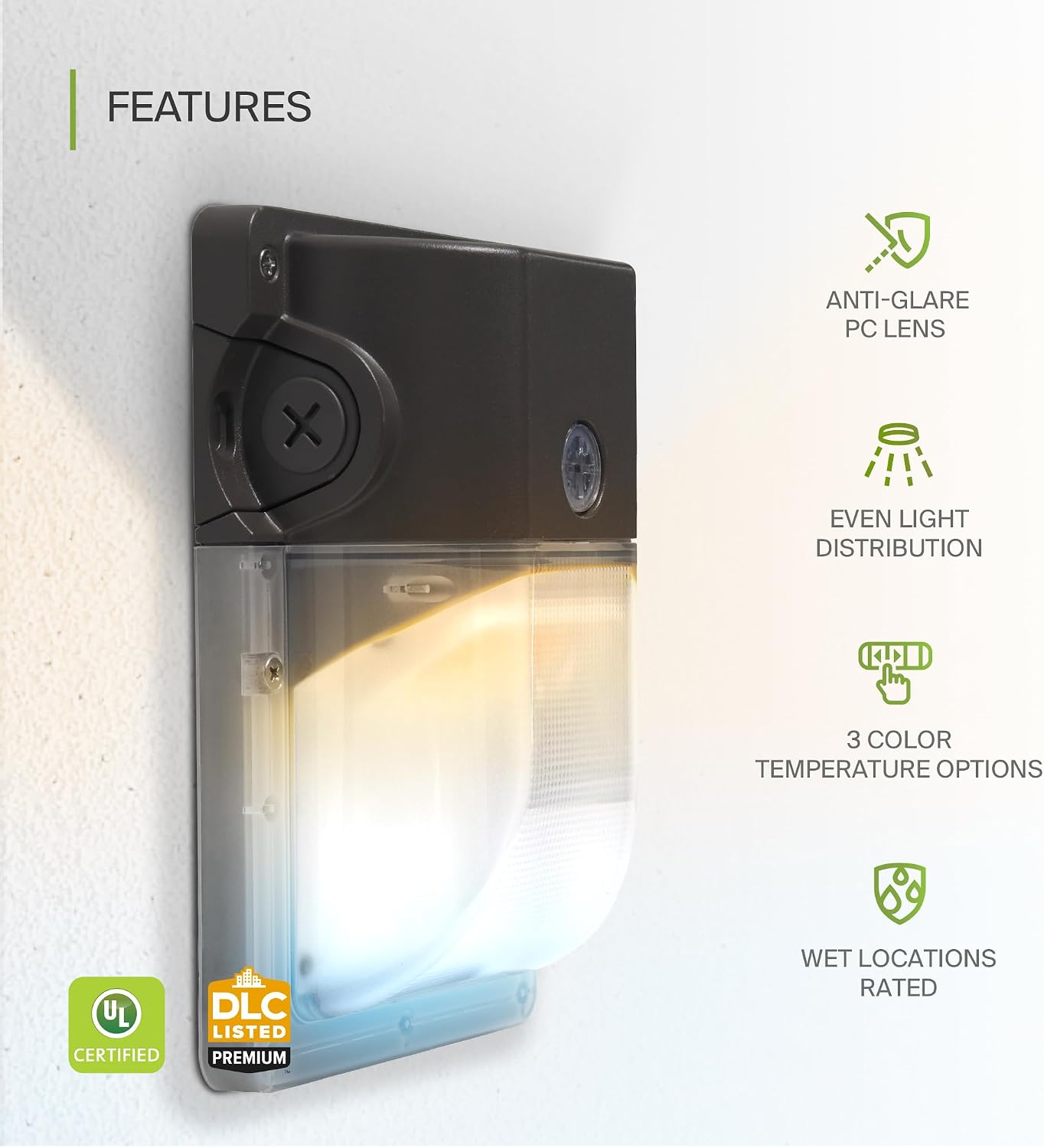 ASD LED Wall Pack Light with Dusk to Dawn Photocell - 20/24/28W 120-277V 3500/4000/5000K Outdoor Security Flood Light, Waterproof Exterior Lighting for Garage, Warehouse, Garden, UL DLC