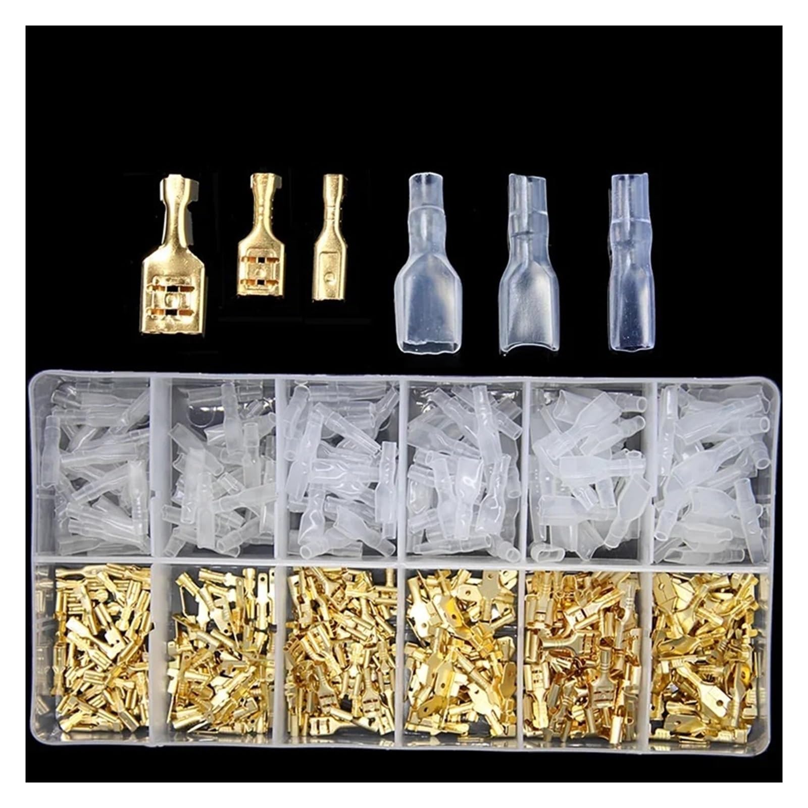 QMKADFQXF 450PCS 2.8/4.8/6.3mm Electrical Wire Connector Insulated Crimp Connectors Female & Male Spade Terminals Assortment Kit