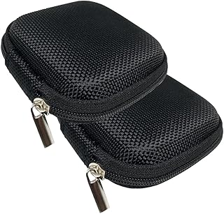 JBSTK 2 sztuki uniwersalne etui na słuchawki douszne z kieszenią z siatki – twarde pudełko do przechowywania, torba ochronna z zamkiem błyskawicznym na całym obwodzie, bardzo małe, czarne